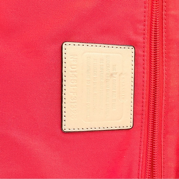 Coach Vibrant Red and Tan Tote Bag - Picture 5 of 6